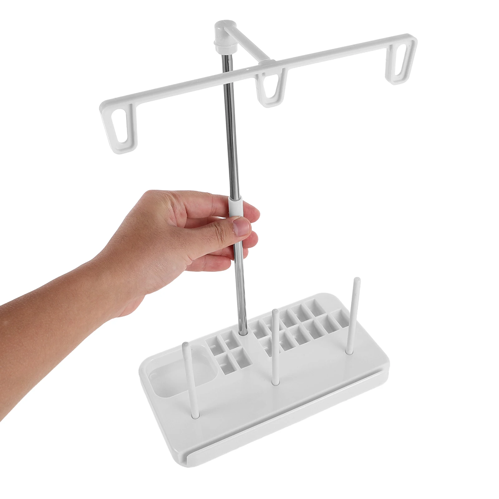 

2pcs Sewing Machine Thread Holder Plastic Detachable Spool Stand For Embroidery Thread Storage Rack Rotatable Cone Ribbon Craft