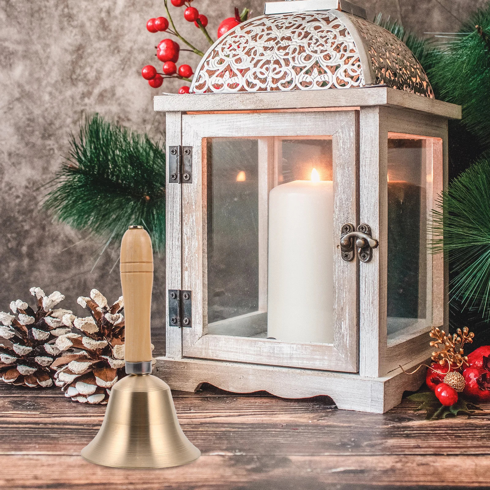 

Brass Hand Bell Polished Lightweight Ergonomic Handle for School Home Hotel Christmas Party Decoration Restaurant Call Service