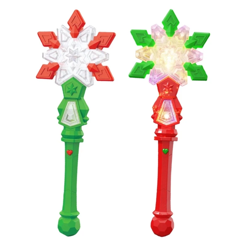 

Multifunctional Flashing Snowflakes Wand with Music Enhances Christmas Decoration for Children and Adults Alike