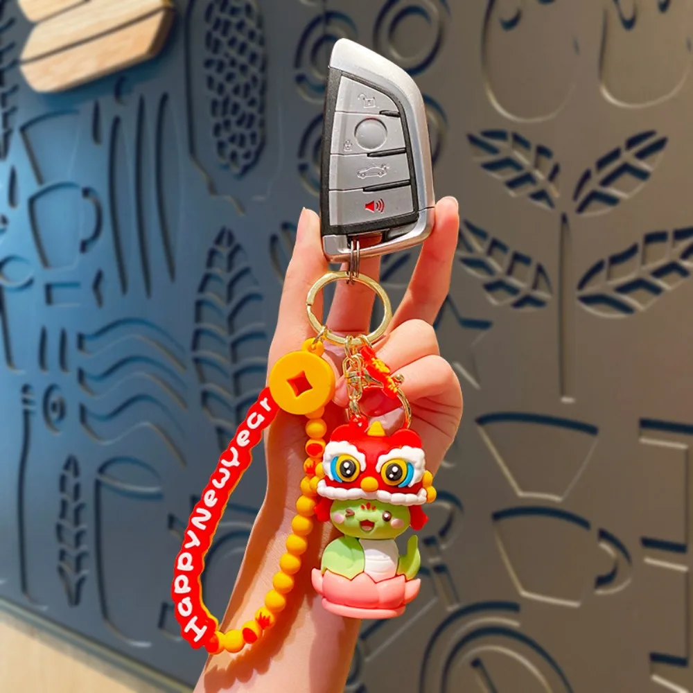 Porte-clés en résine du Nouvel An, porte-clés de salle de dessin animé, porte-clés créatif, accessoires mignons, pendentif du dieu de la richesse, style chinois