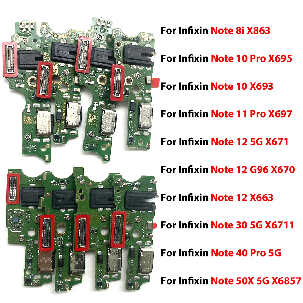 NEW For Infinix Note 8i 10 11 40 Pro 12 G96 30 40 5G 50X 5G X6857 USB Charging Port Dock Charger Plug Connector Board Flex Cable