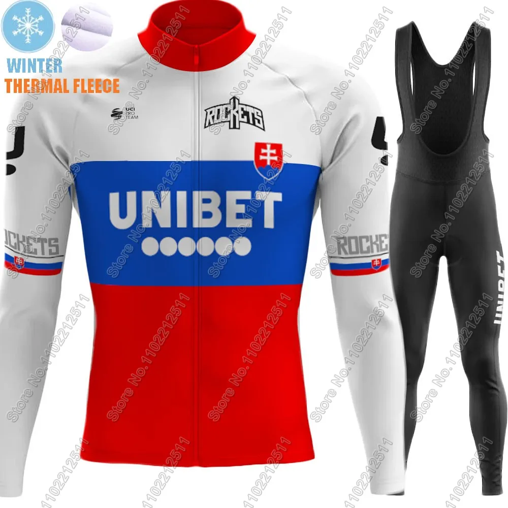 Slovakia Unibet 2025 Team Tietema Rockets Cycling Jersey Set Clothing Suit Mens Long Sleeve Road Bike MTB Pants Bib Maillot