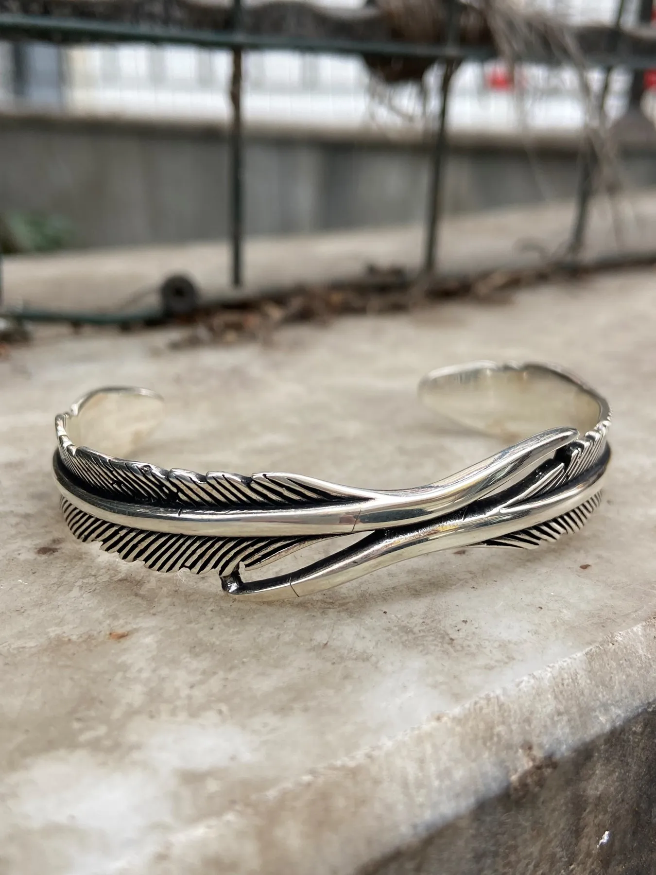 

Man Bracelet ,Silver Feather Cuff Bracelet ,Silver Band Bracelet ,Silver Handmade Bracelet , Unisex Bracelet, 925k Sterling Silv