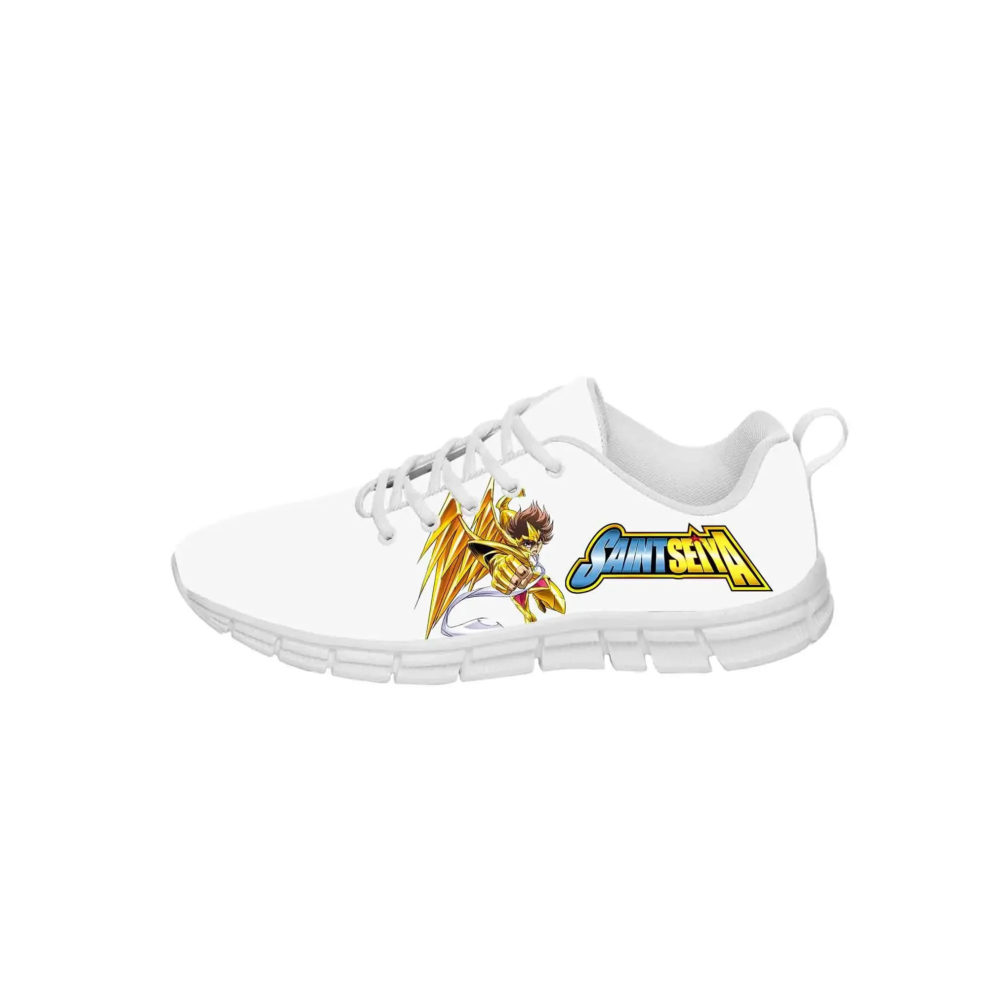 

Anime Saint Seiya Sneakers Mens Womens Teenager Hot Fashion Casual Cloth Canvas Running Shoes White 3D Printed Lightweight Shoe