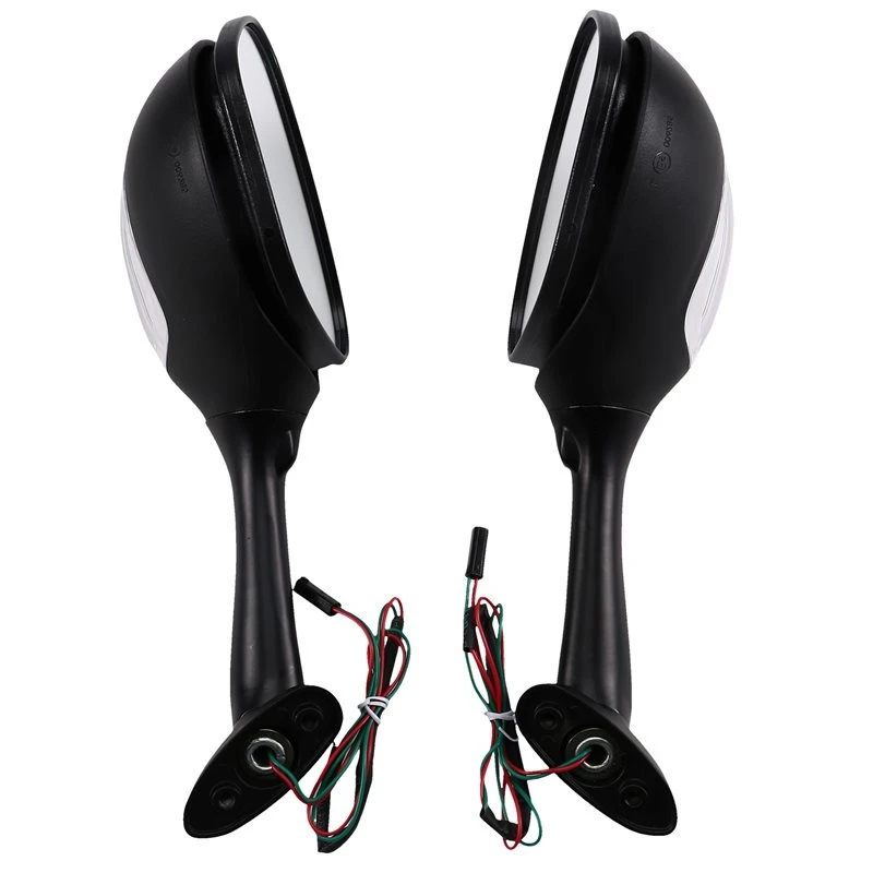 A91D Motorcycle Rear View Side Mirror With LED Turn Signal Light For GSXR 600 750 GSX-R K5 K6 K7 K8