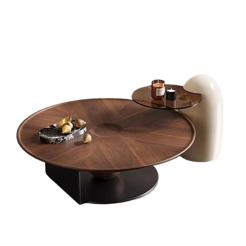 Light luxury minimalist round flying saucer coffee table, small apartment modern living room coffee table