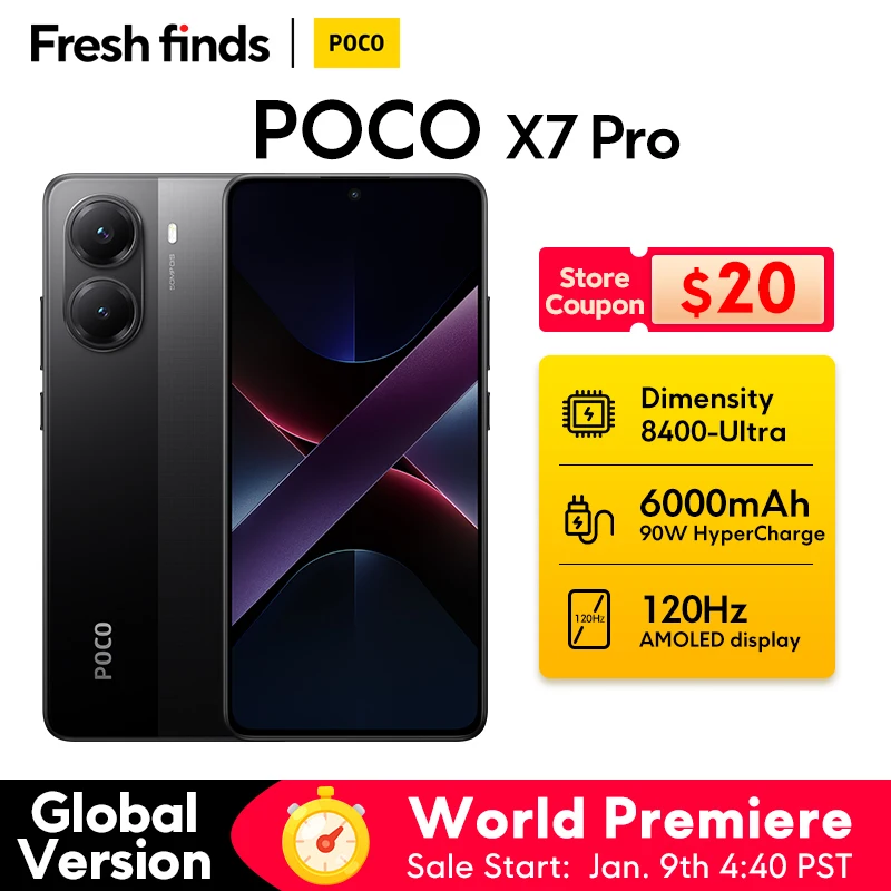 【World Premiere】POCO X7 Pro Global Version Cellphone 256GB / 512GB Dimensity 8400-Ultra 6.67