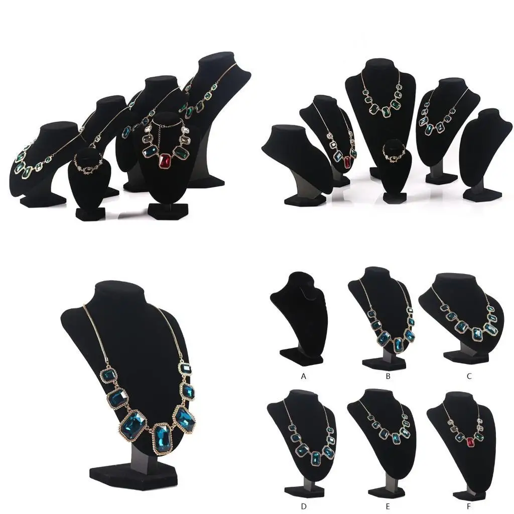 

A52E Black Flannel Jewelry Easel Necklace Display Chest Stand Tower Jewelry Display Stand Suitable for Family Bedroom
