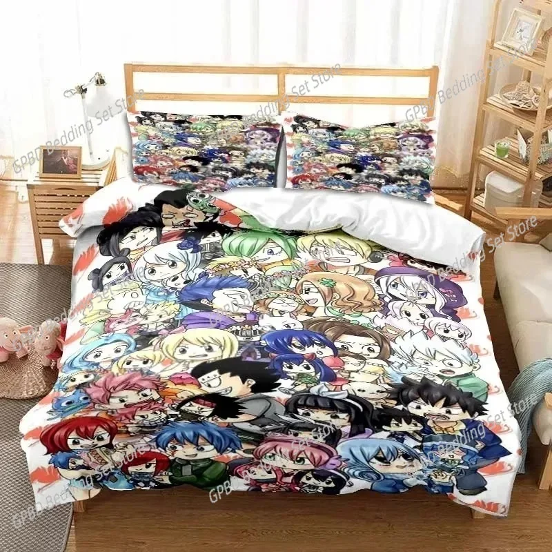 3D Anime Fairy Tail 3D NEW Duvet Cover Pillowcase Bedding Set Adult Boy Girl Bedroom Decoration Children Single Double Large
