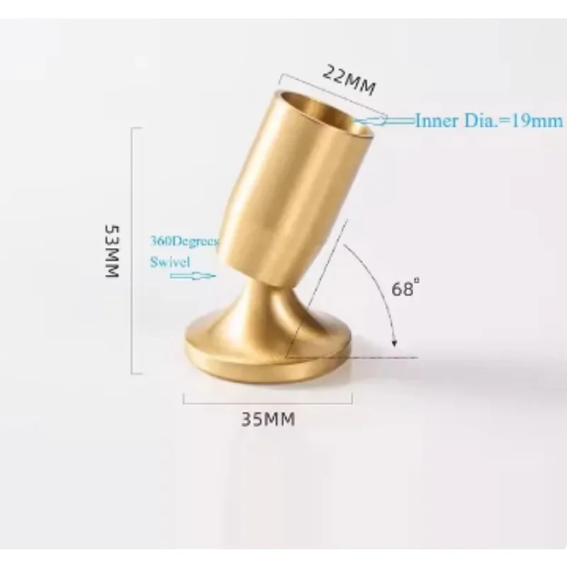 4 unidades de pés giratórios de latão copos ponta de manga para perna angular de mesa