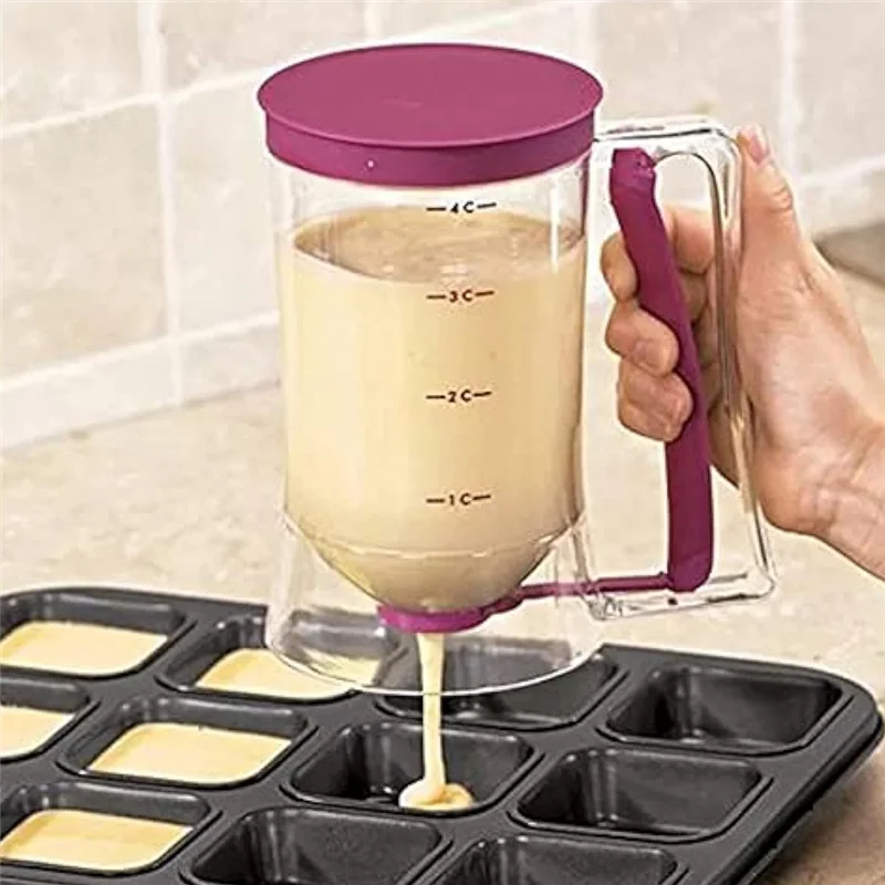 A19F-Batter Funnel Batter Separator Hand-Crank Batter Colander Multifunctional Handheld Batter Dispenser