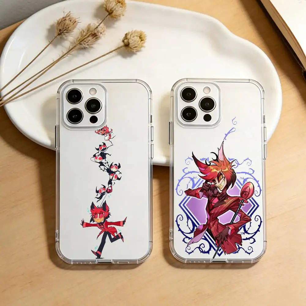 Чехол для телефона H-Hazbin-IN H-Hotel-EL для iPhone 17 16 15 14 13 12 11 Mini Pro Max Plus, прозрачный