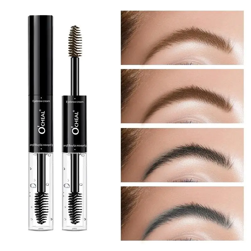 Crème de teinture pour sourcils imperméable et longue durée, liquide de réglage anti-taches à double tête pour sourcils, aspect naturel
