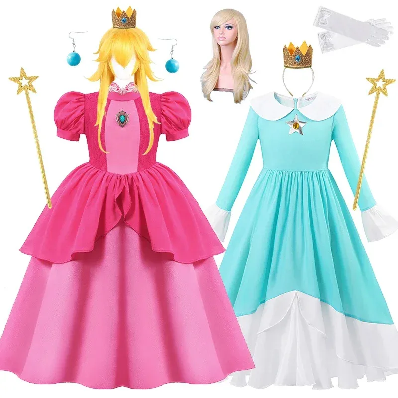 Персиковое платье принцессы для девочек, игровой карнавальный костюм, детская одежда для выступлений на сцене, детская карнавальная одежда на день рождения, lhtj