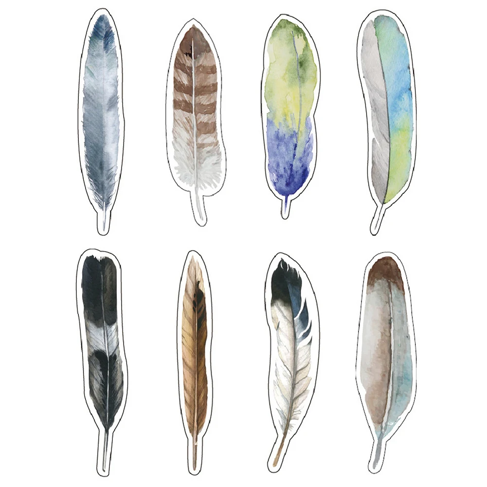 30pcs Students Office Accessories Card Decor Cute Realistic Portable Feather Paper Bookmarks School Supplies Gift Universal