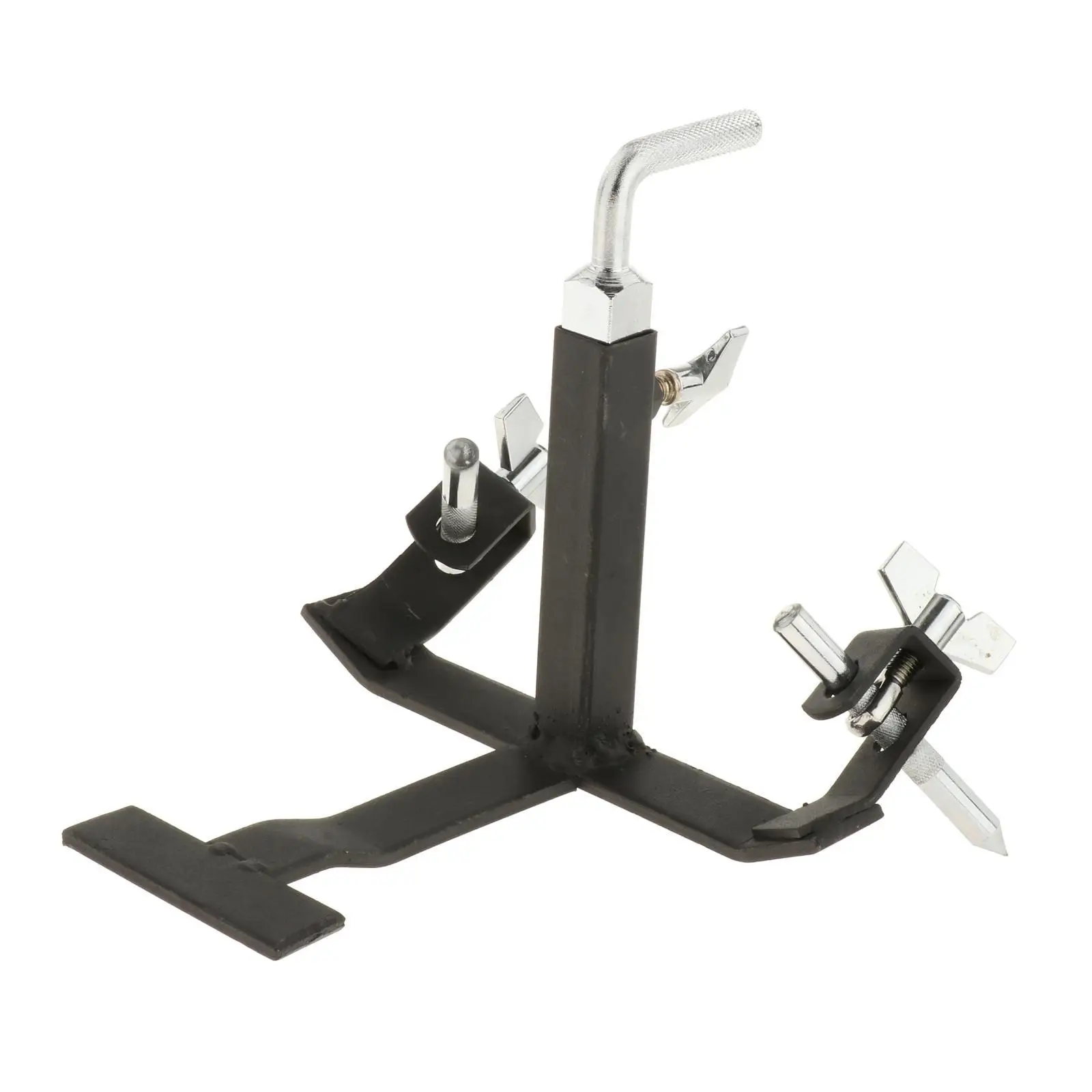 Percussion Foot Cowbell Pedal Bracket Steel Mount for Attaching Cowbells Tambourines Blocks to Drum Pedal for 7 Piece Drum Kit