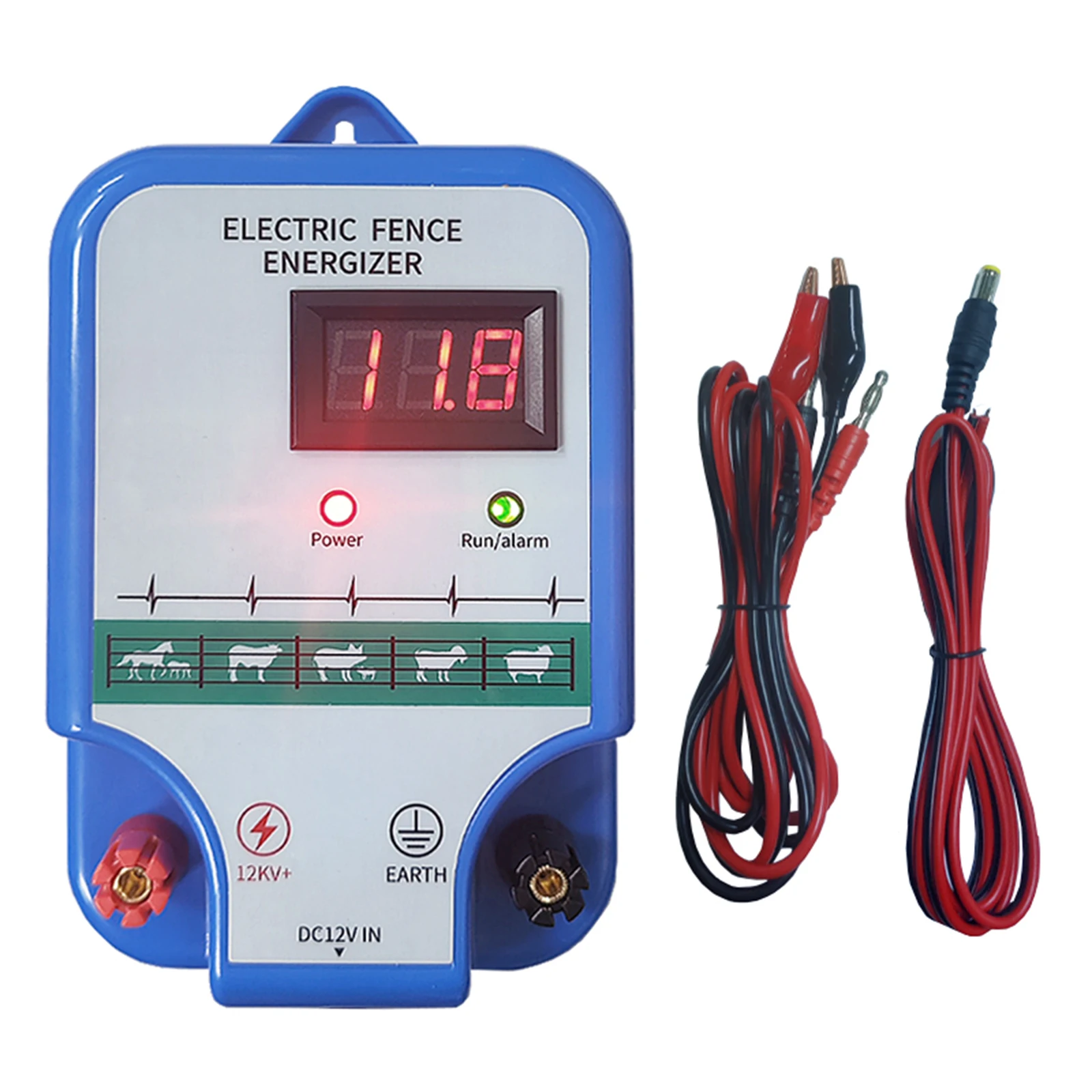 

12KV Output Electric Fence Energizer for Farm Animals Livestock and Prevent Wild Animals Intruding 110V/220V Electric Host Tools