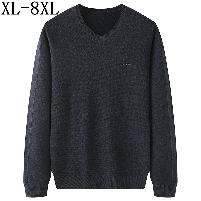 

8XL 7XL Size 6XL Business Sweater Men 2023 New Autumn Winter Soft Warm Mens Christmas Sweaters Male Pullovers V-Neck Knitwear