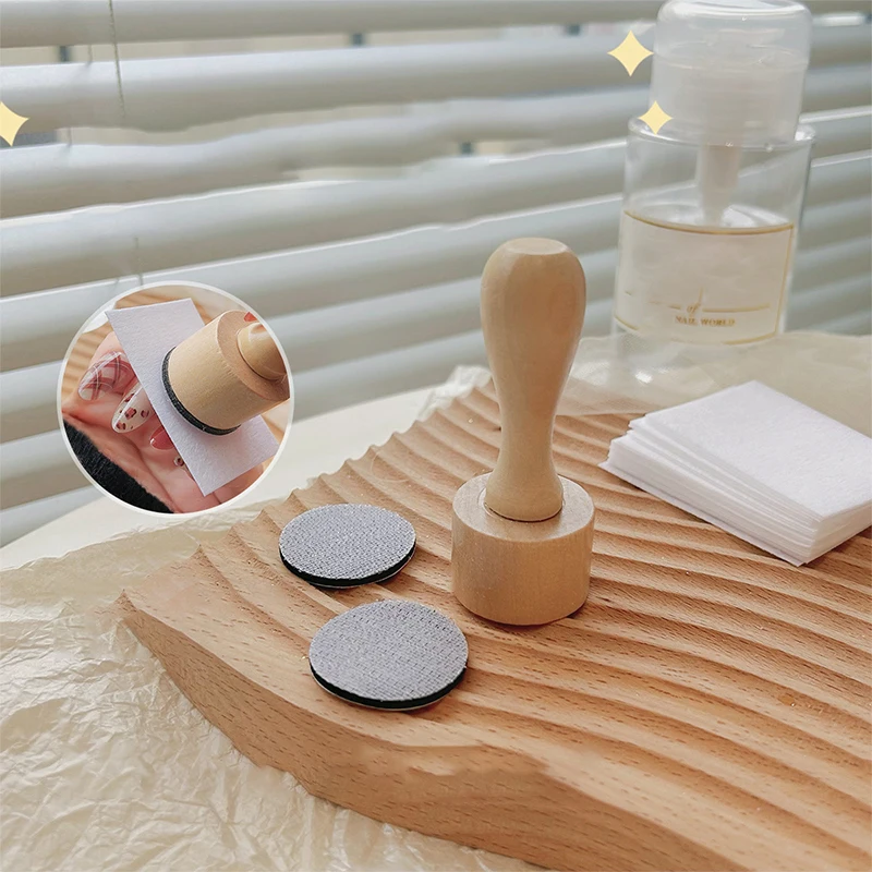 Nail Wooden Handle Cleaning Seal Nail Art Painting Cleaning Auxiliary Tool Nail Polish Remover Accessories