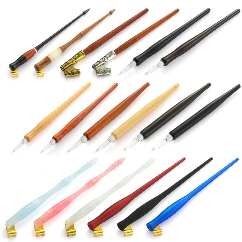 Dip caneta titular inglês oblíqua caligrafia copperplate gótico nib script caneta