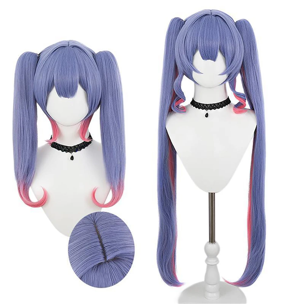 

High-Quality Anime Miku Rabbit Hole Cosplay Synthetic Hair Blue And Pink Gradient Halloween Christmas Party Wig Heat-Resistant