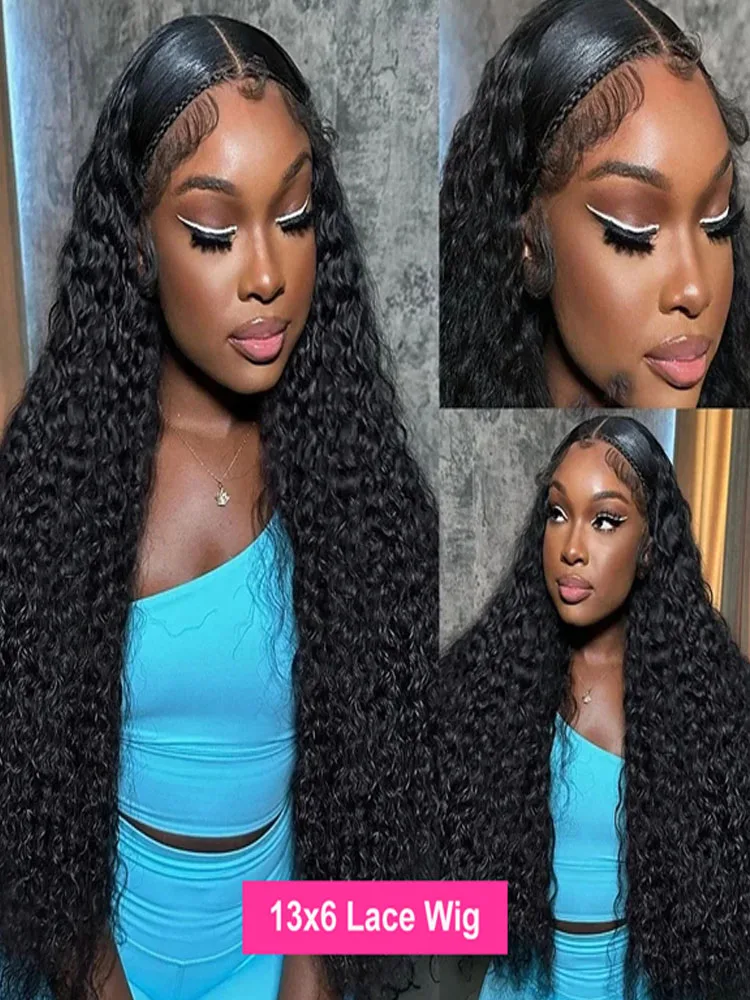 32 34 Inches Deep Wave 100% Human Hair Lace Frontal Wig Frontal Wig Hd Lace Wig 13x6 Human Hair Human Hair Wigs Loose Curly Wigs