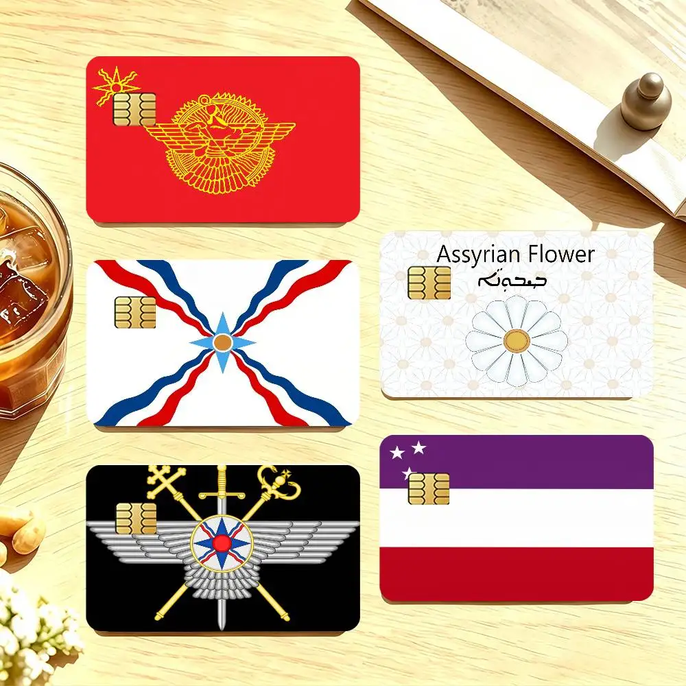 Flag Assyrian Credit Card Public Transportation Cards Protective Sticker Waterproof Card Face Decoration 4PCS