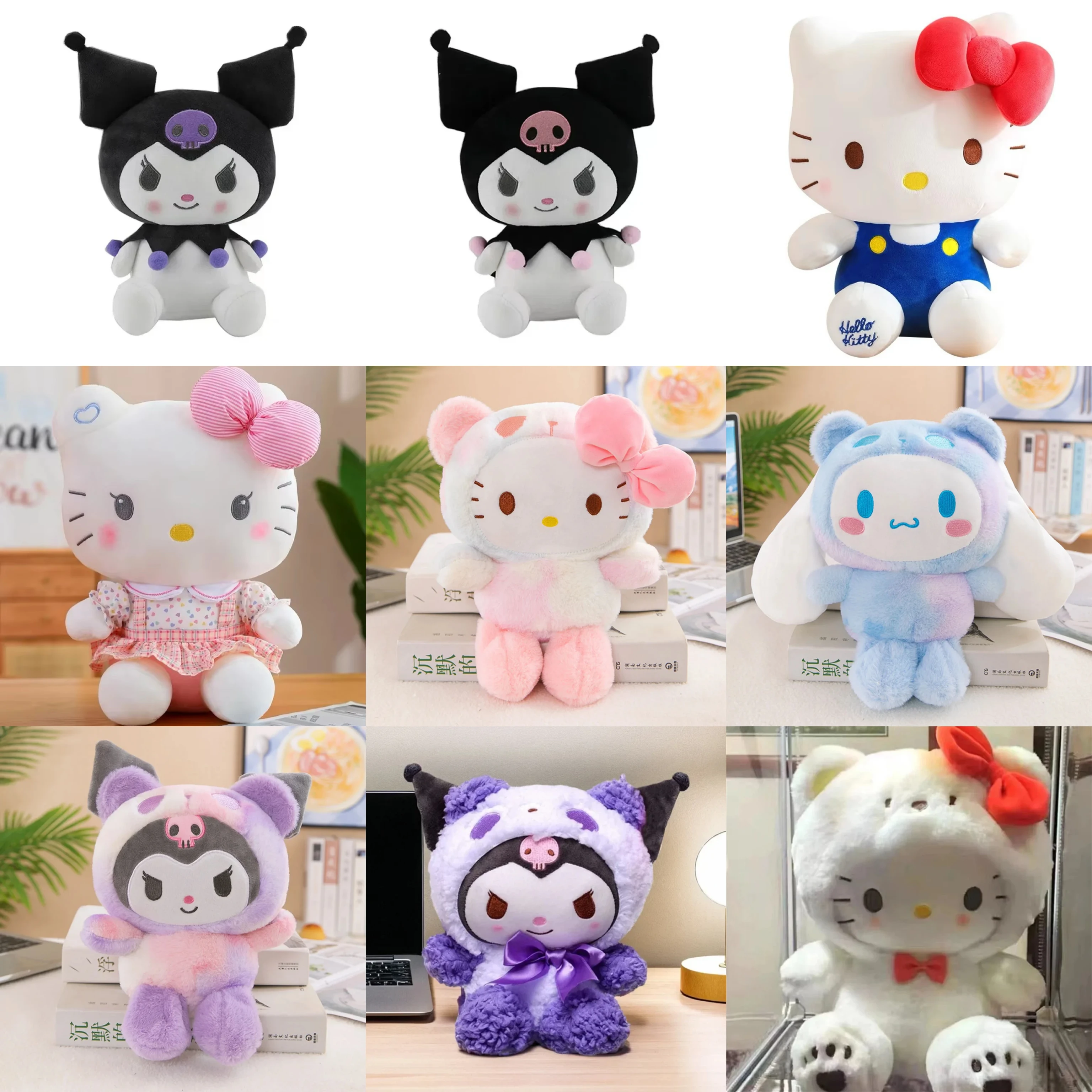 

New Kawaii 25cm Sanrio Plush Toy Jade Dog Kuromi Dressing Doll Doll Plush Toy Stuffed Animal Patung Dolls Birthday Gift