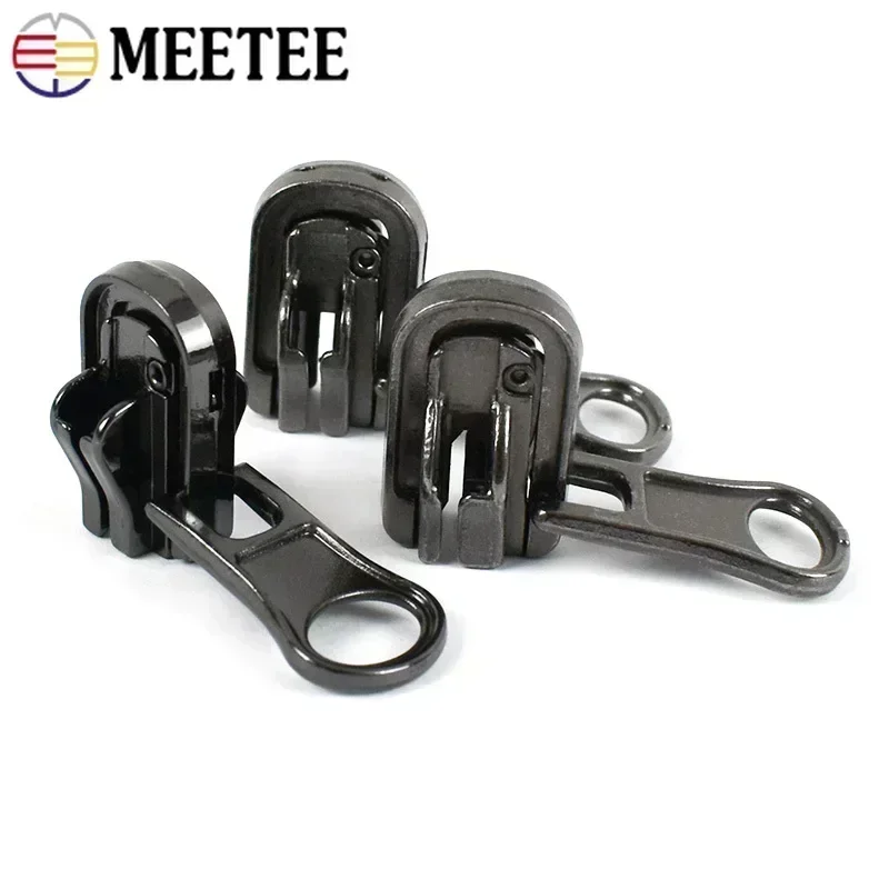 5/10/20 unidades 5 #   Cabeça de zíper rotativa para resina, metal, nylon, zíperes, dupla face, extrator, kit de reparo de zíper, faça você mesmo,