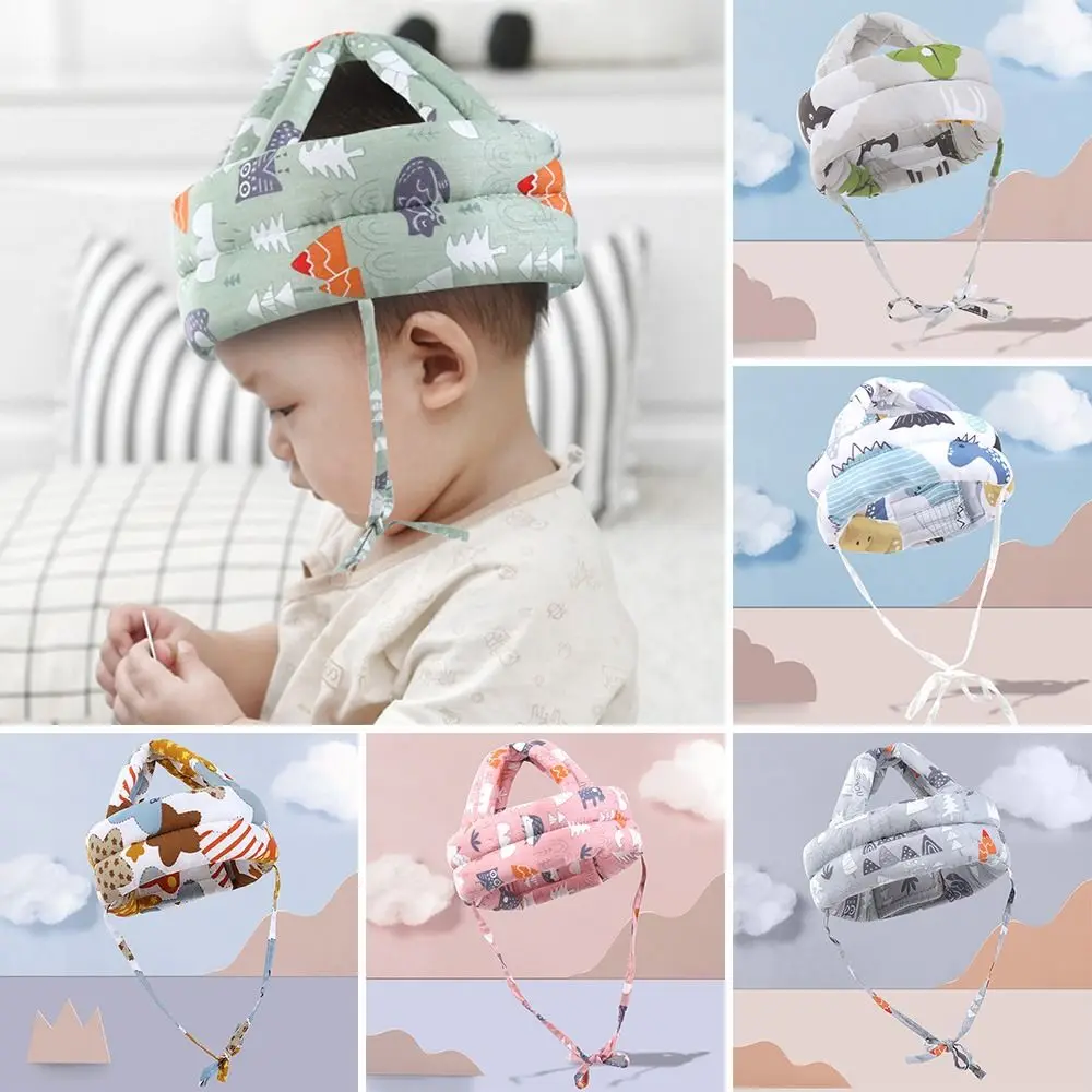 Comfortable Adjustable Baby Protection Hat Soft Cartoon Safety Helmet Head Protection Headgear Toddler