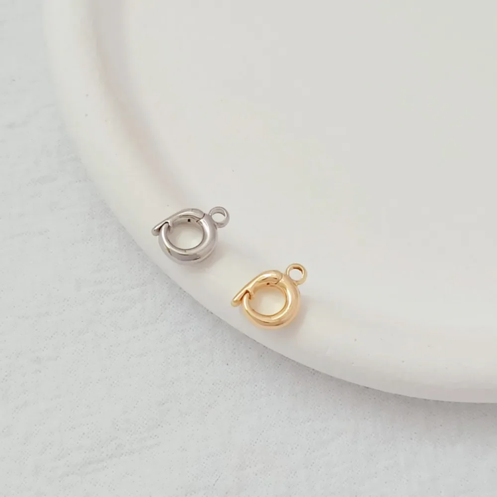 

14K Gold-plated White K Round, Versatile, All-purpose Pearl Clasp, Pendant, Buckle, Connecting Buckle, Accessory