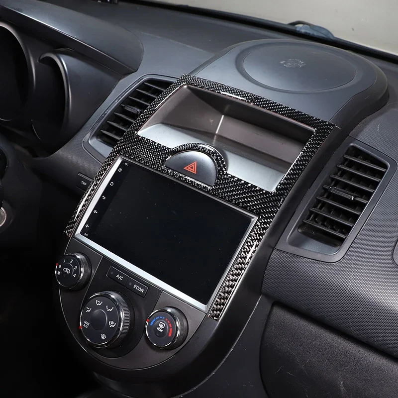 

Мягкая декоративная наклейка из углеродного волокна для панели навигации автомобиля, рамка навигационной системы, аксессуары для интерьера автомобиля Kia Soul AM 2009-2013
