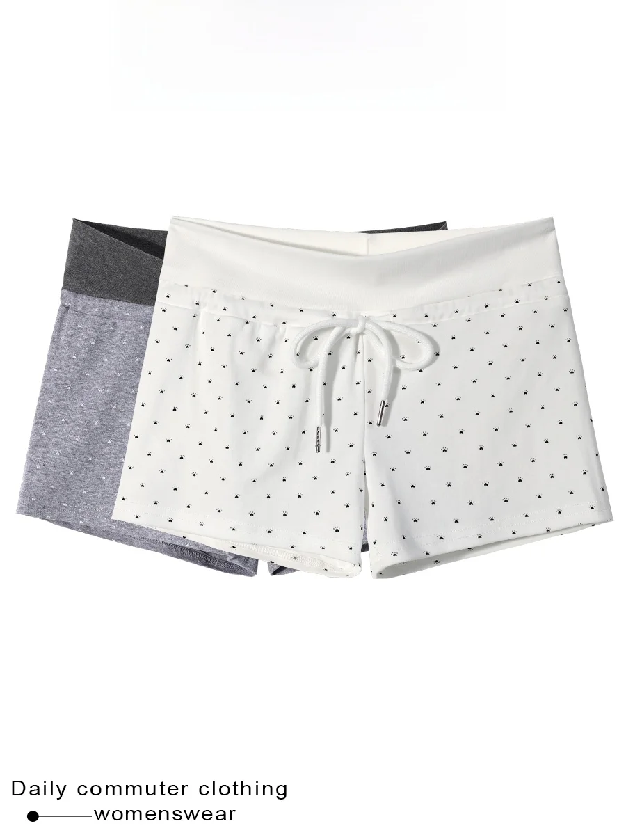 Coshehkg Commuter Floral Print Drawstring Casual Pants Women's Summer New High Waist Slimming Versatile Short Pants