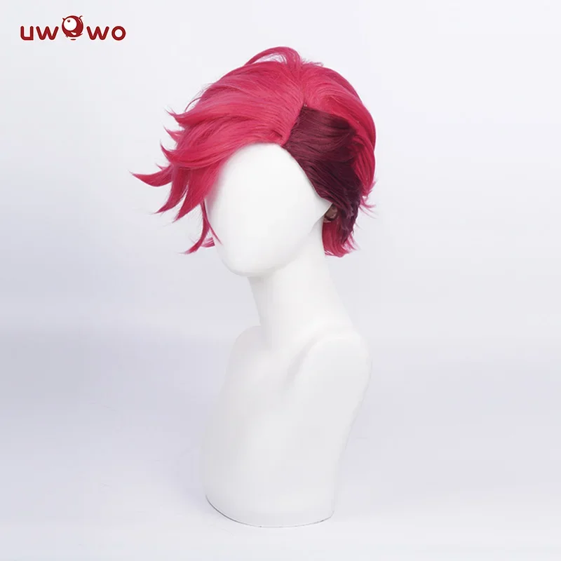 لعبة Uwowo lol غامضة تأثيري السادس شعر مستعار lol غامض شعر مستعار الشباب الإصدار السادس تأثيري الشعر الوردي القصير مقاومة للحرارة @ 0z *