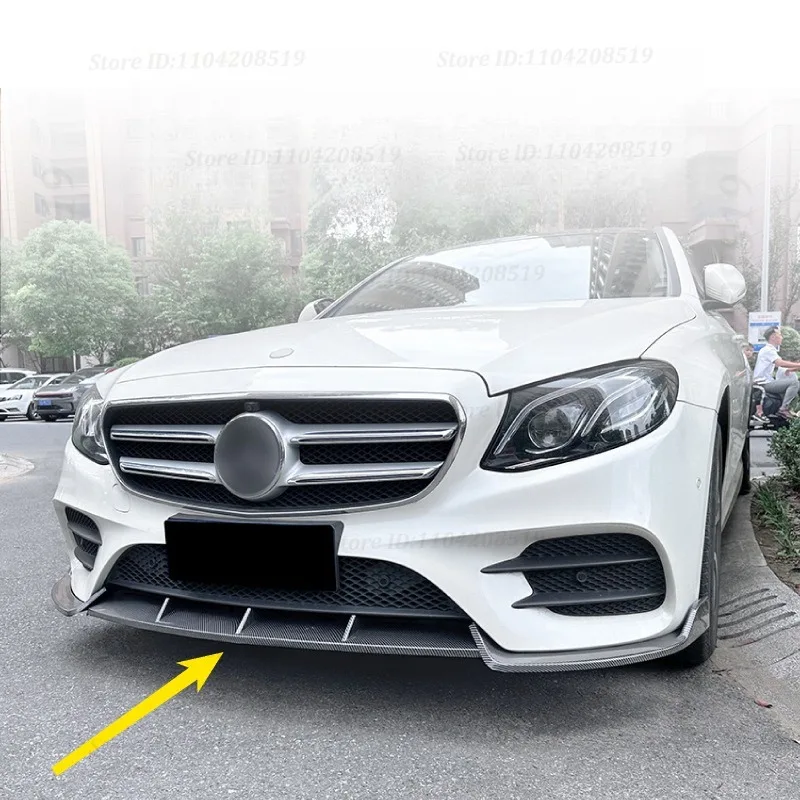 For Mercedes-Benz E-Class W213 E260 E43 AMG (2016-2020) Front Bumper Lip Splitter Spoiler Corner Covers