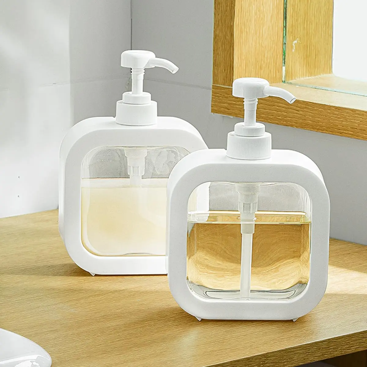 Soap Dispenser, Refillable Hand Soap Dispenser for Bathroom and Dish Soap Dispenser for Kitchen Sink, Liquid Soap Dispenser with