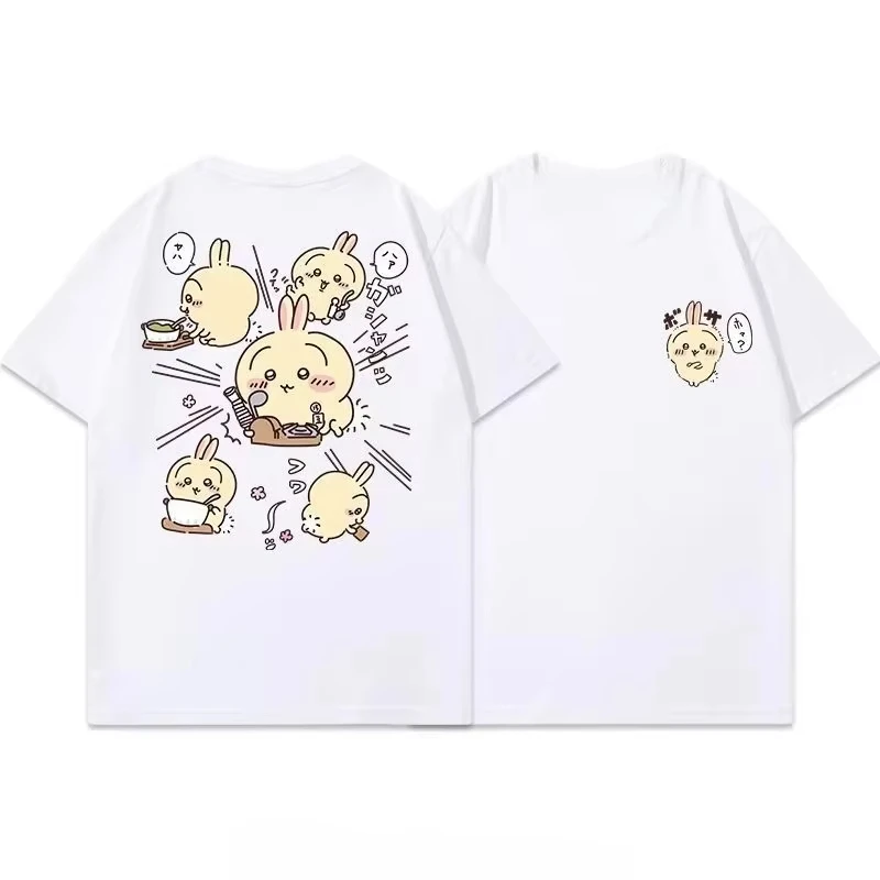 2026 Kawaii Chiikawa Hand Drawn Graphic Tee Unisex Loose Fit Short Sleeve Breathable Casual Summer Streetwear Tops