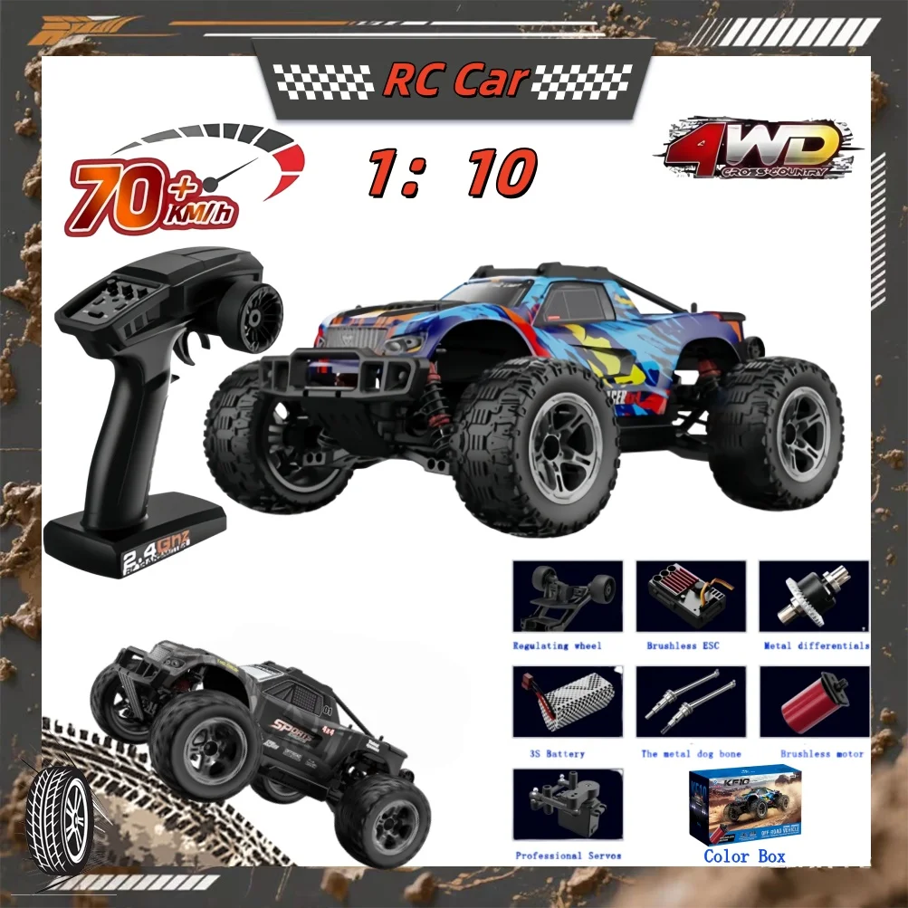 

KF10 1:10 4WD RC Car 4X4 50KM/H Внедорожник 2.4G Высокоскоростной 3S Бесщеточный двигатель RC Раллийный автомобиль Monster Truck Игрушка для взрослых