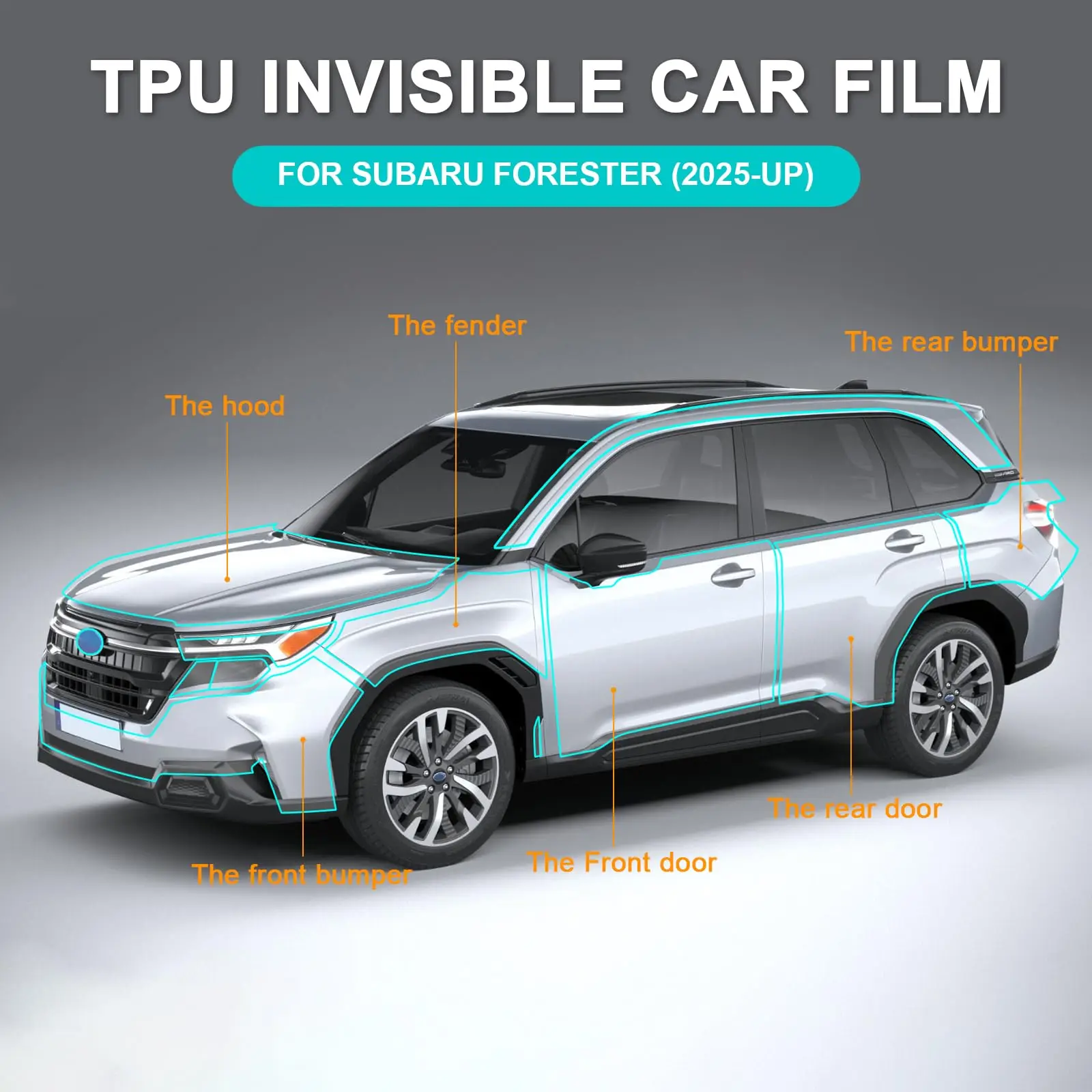 

8.5Mil TPU Scratch-resistant Car Paint Protection Film For Subaru Forester 2025-UP Car Body Transparent Bra Per-cut PPF Kit