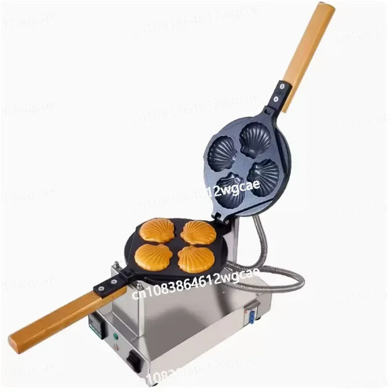 Commercial Muffin Waffle Maker Shell Shape Mini  Sponge Cake Machine 4pcs Bread Baking Machine