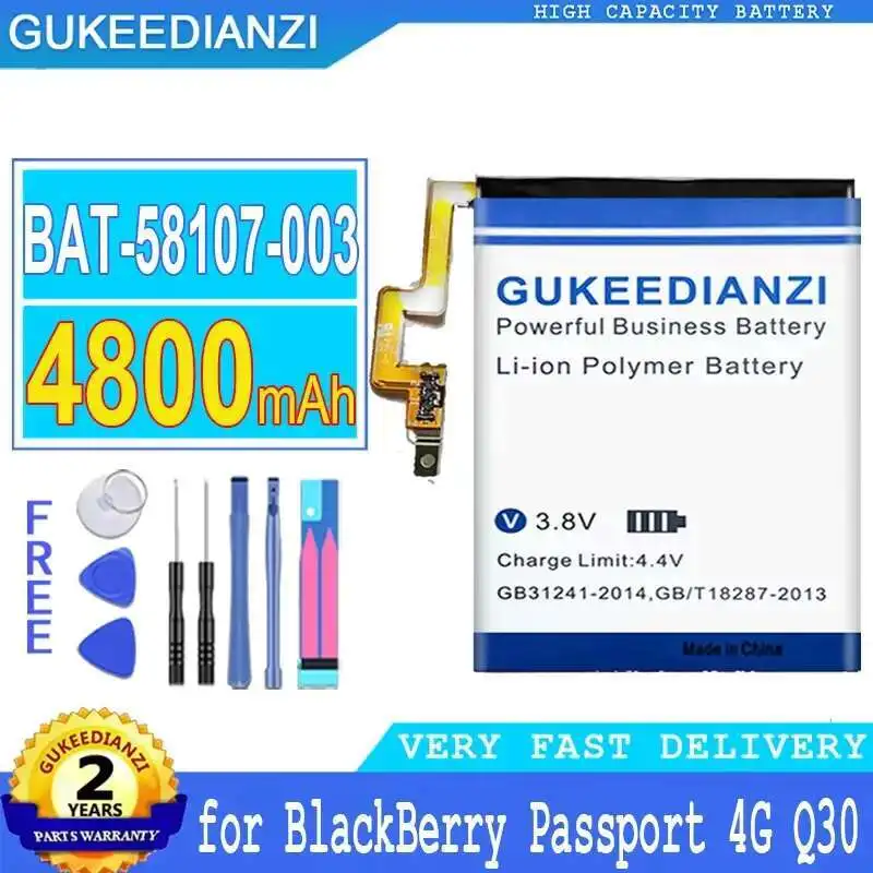 

4800mAh Mobile Phone Battery for BlackBerry Passport 4G Q30 SQW100-1, SQW100-3