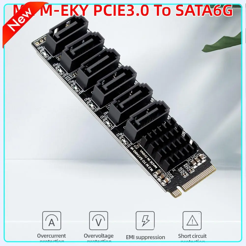 

M2 M-EKY PCIE3.0 To SATA6G Transfer Expansion Card 16000 MB/s Transmission Speed PCI Expansion Card for Hard Disk Support SATA