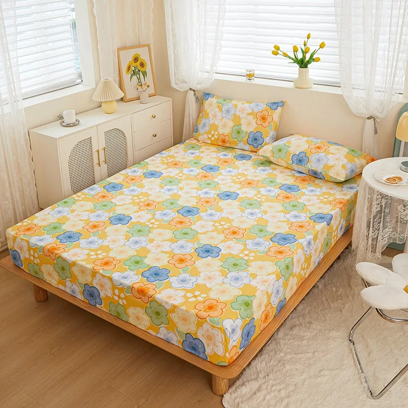 1 قطعة عالية الجودة المجهزة ورقة غطاء مرتبة سهلة الرعاية أسلوب بسيط واحد/الملكة/الملك غرفة نوم المنزل غطاء سرير غطاء مرتبة #5