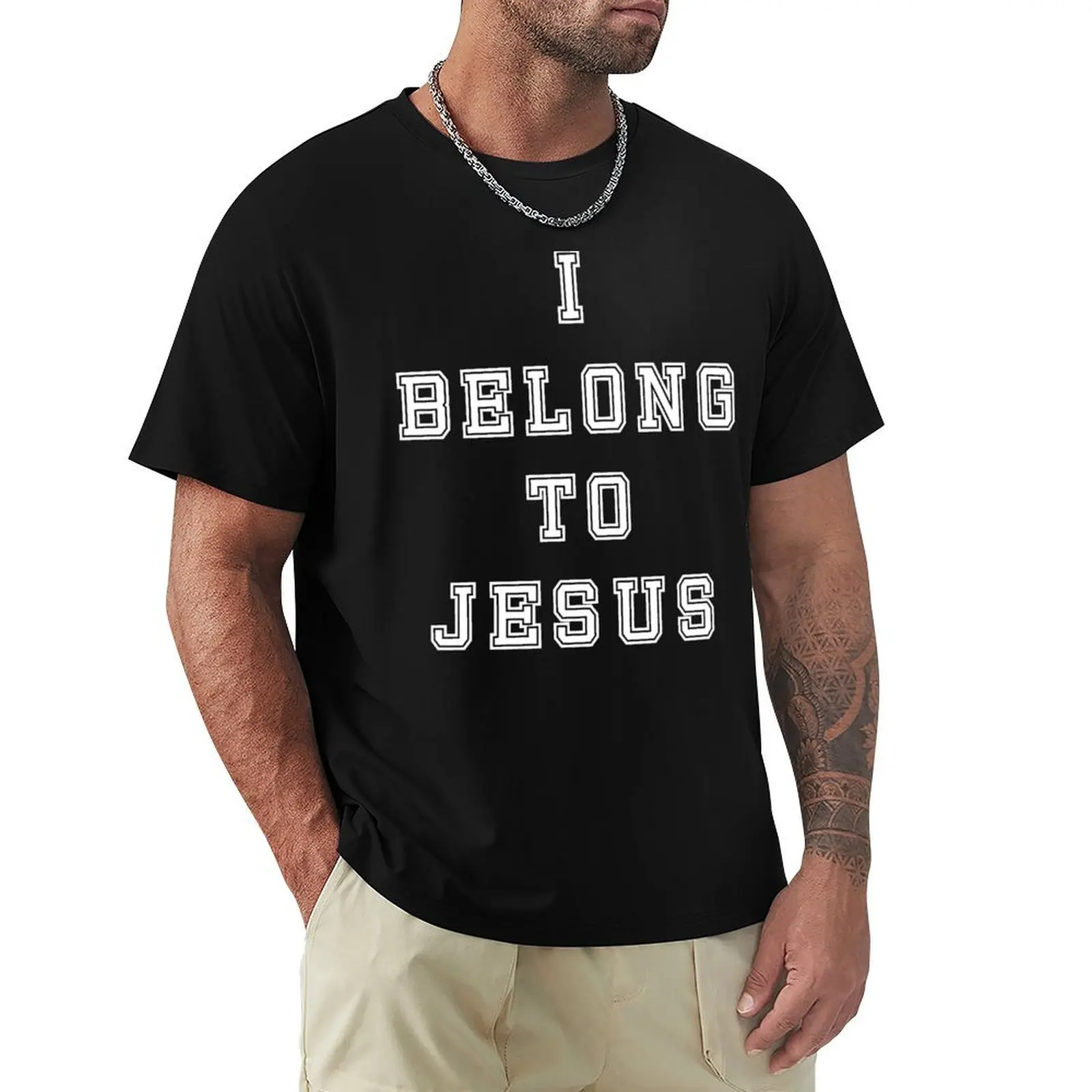 T-shirt Kaka I Belong to Jesus - T-shirt à lettres blanches, imprimé fantaisie, décontracté