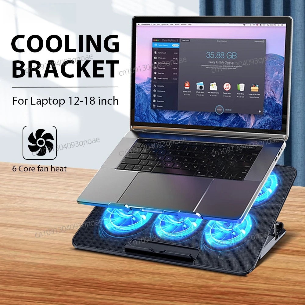

Laptop Stand 2 USB Ports For Notebook Compute PC Tablet Cooler Bracket Holder 18 Inch Cooling Pad Adjustable Macbook Accessories