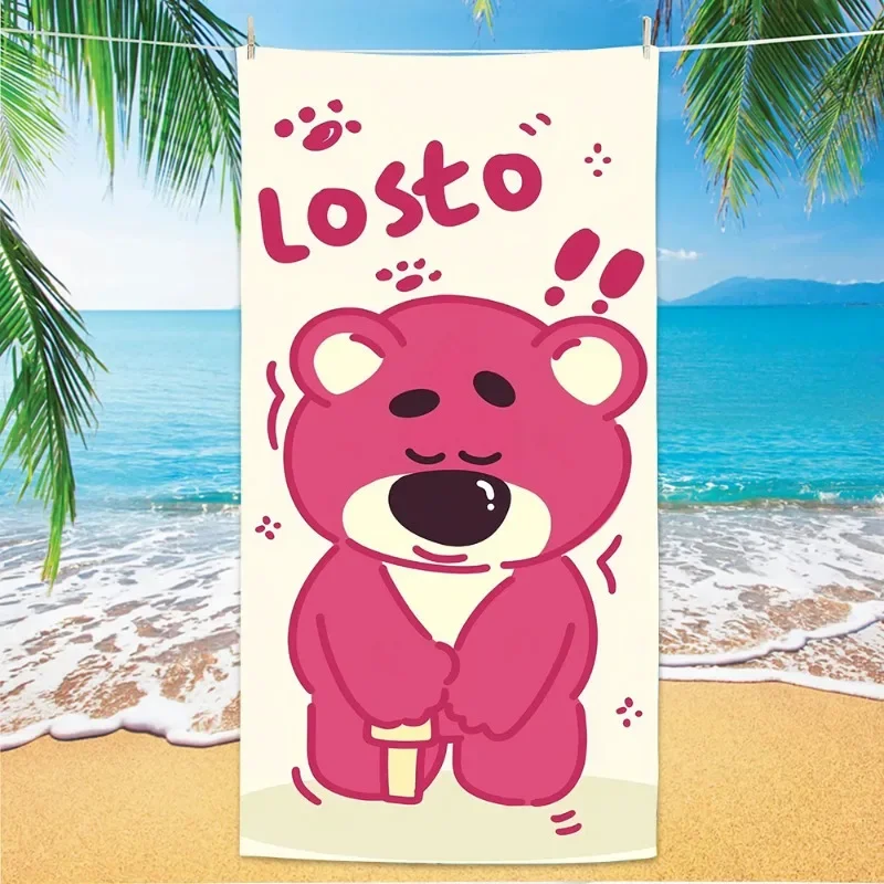 Lotso urso cobertor anime toalha de praia adulto banheiro chuveiro sala de viagem banheira decoração ginásio toalha acessórios toalha de praia