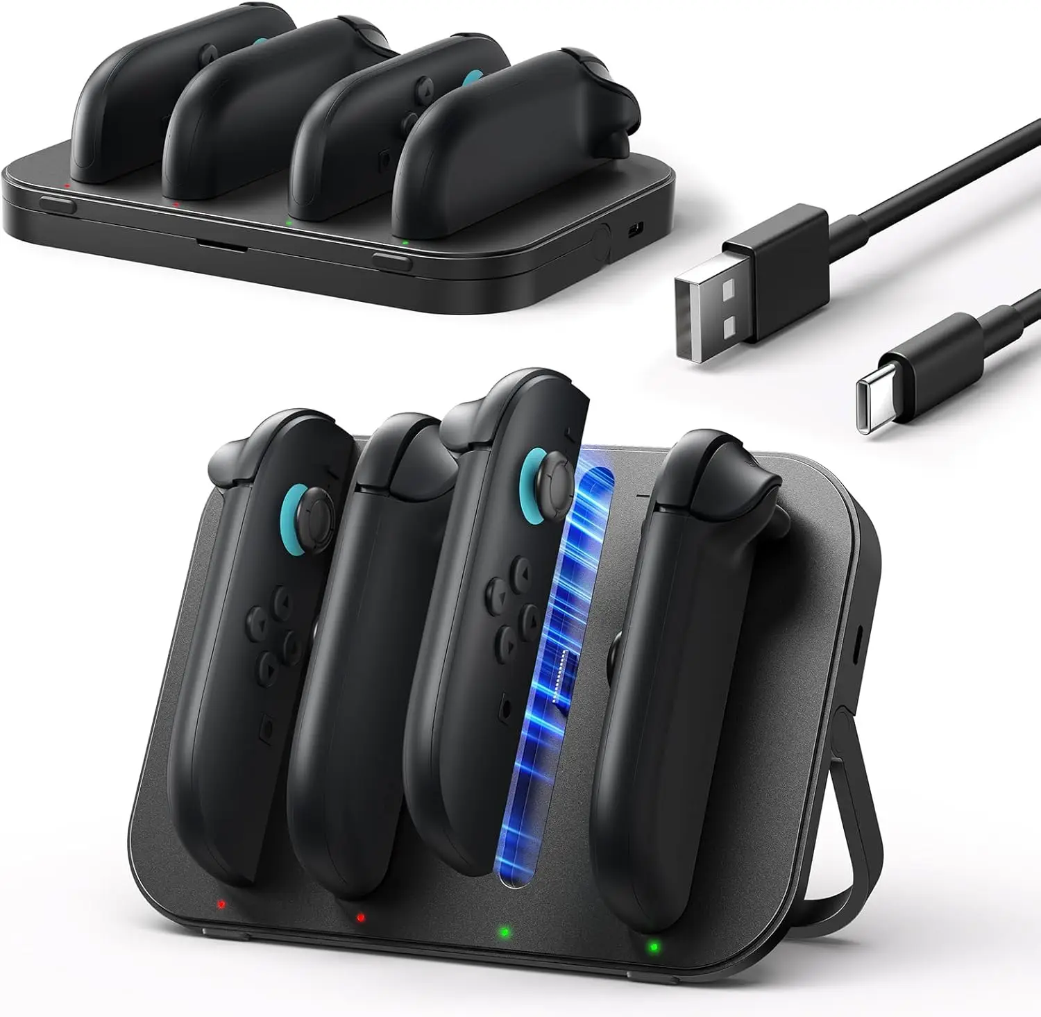 

Charging Dock for Nintendo Switch 2 Joy-Con Controllers – 4 in 1 Fast Charger Station, Magnetic&Adjustable Stand, LED Indicators