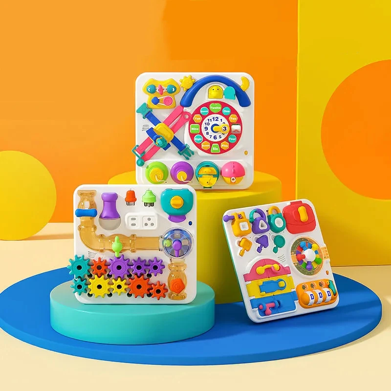 Kid Montessori Toy Baby Activity Board Buckle Training Early Educational Sensory Unlock Matching Teaching Toy For Children Gift