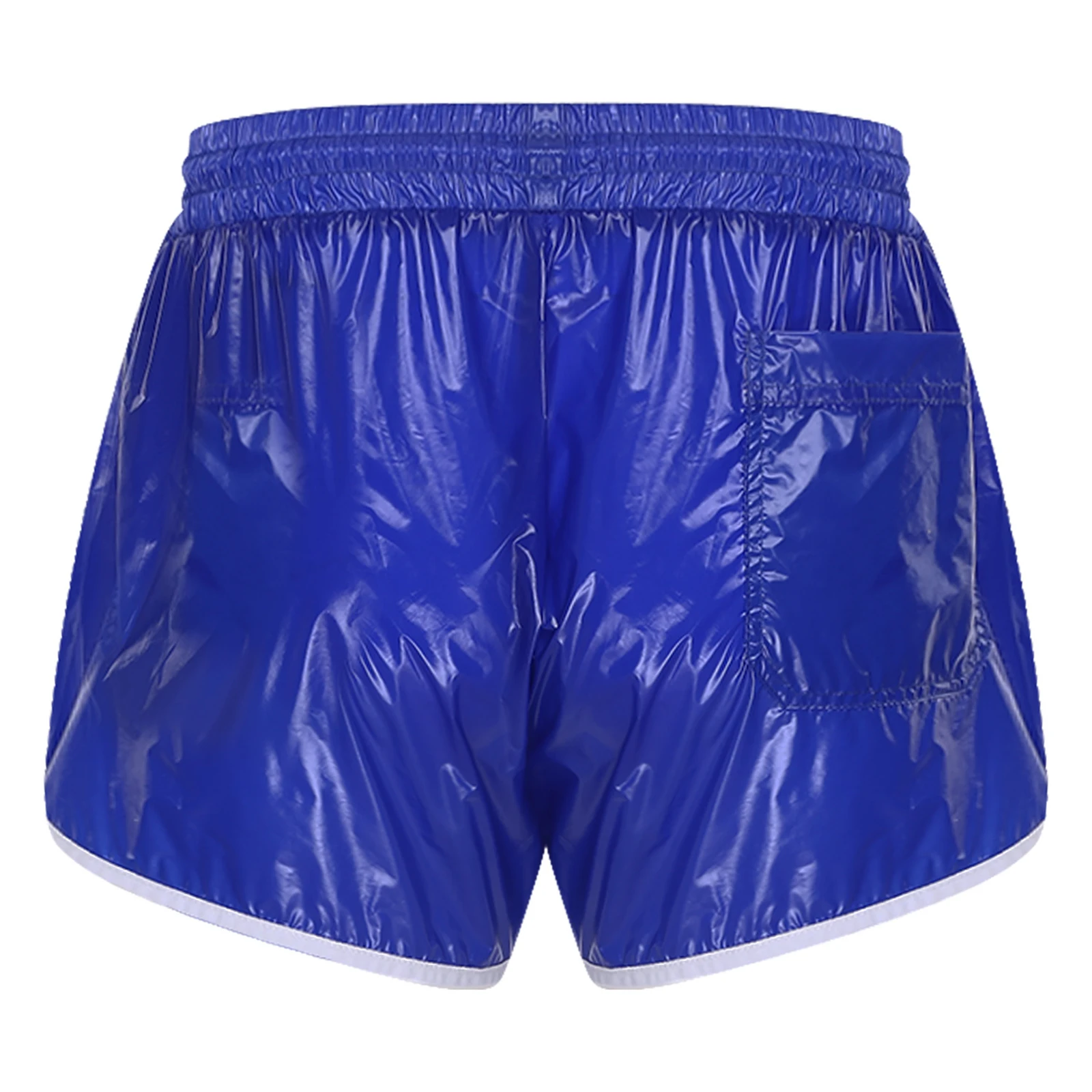 Mens Waterproof Swim Trunks Shorts Elastic Waist with Drawstring Color Block Seams Pockets for Bathing Suit And Workout Wear view 4