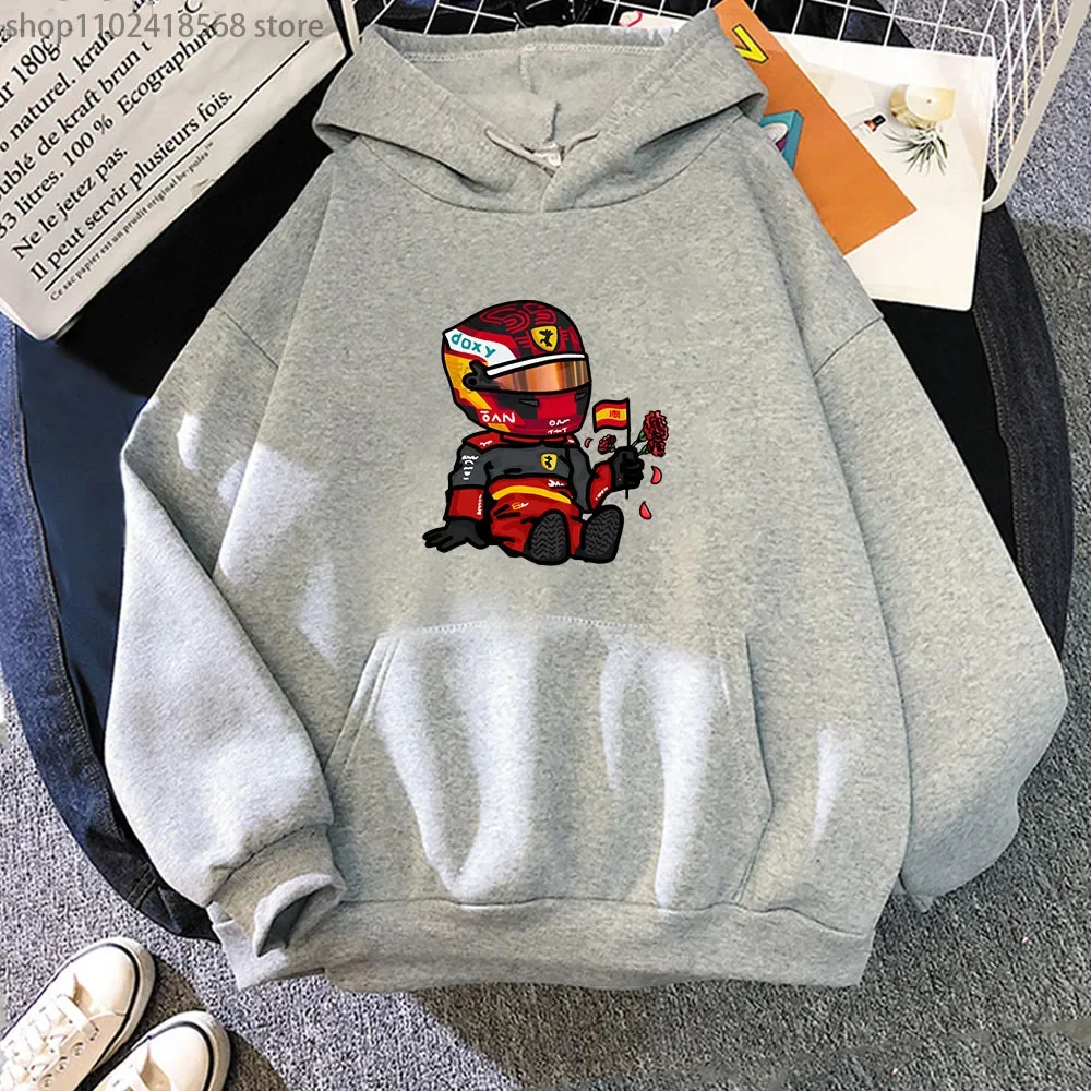 Sainz Mini F1 Hoodies for Men and Women Games CartoonsGraphic SweatshirtsLong Sleeve Y2K HoodieHarajuku Streetwear Clothes